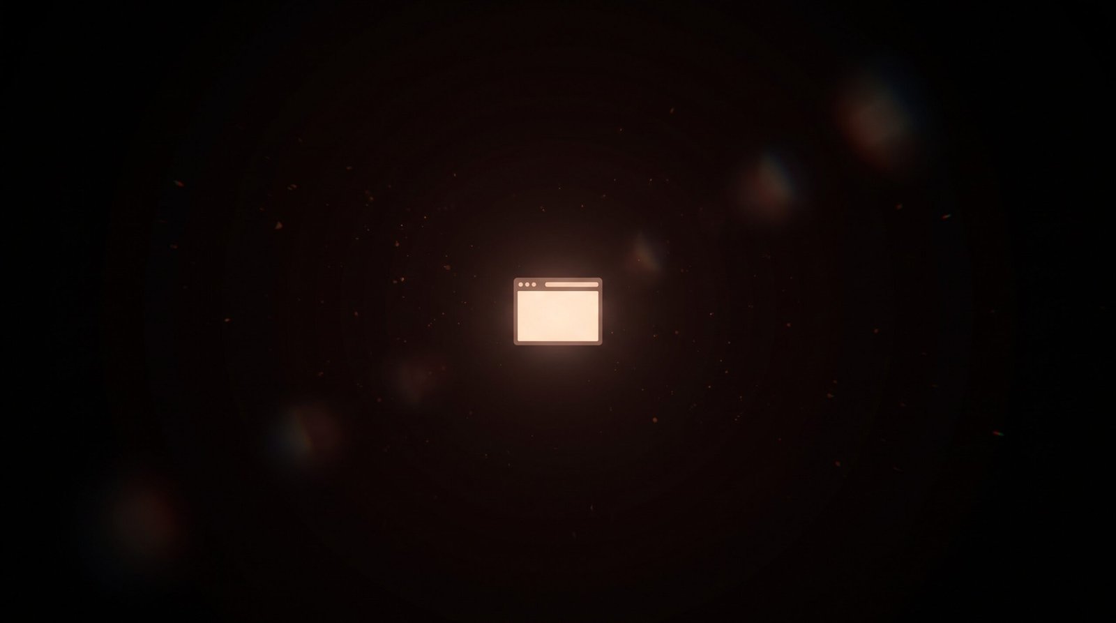 Small browser window in vast dark space