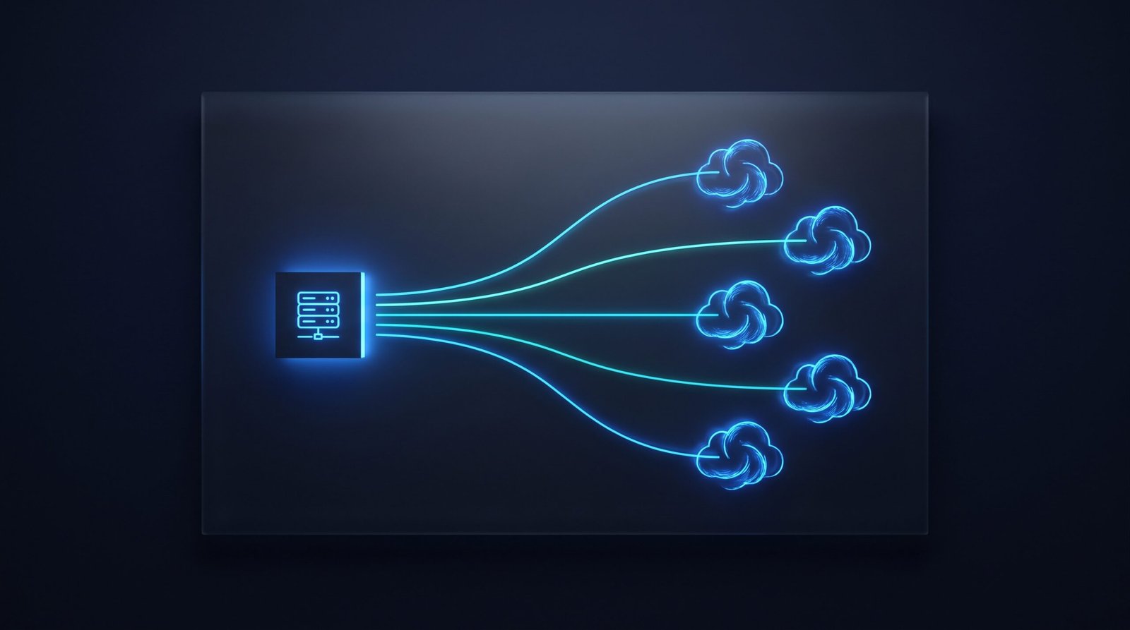 A network diagram on a dark background showing a 'local' laptop with multiple arrows going out to remote services: embeddings API, vector database, telemetry, error reporting, and a cloud LLM fallback.