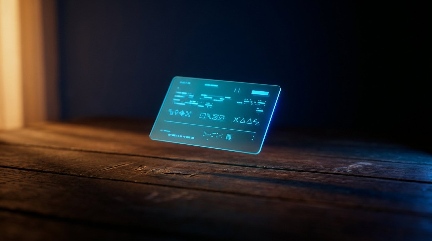 Abstract passkey recovery as glowing cyan backup codes on dark navy, chiaroscuro from above, no people, no logos.