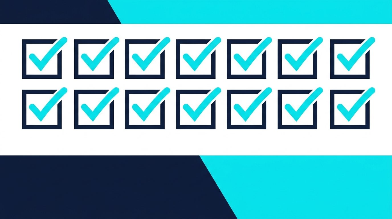 A secure defaults chart with authentication, network, encryption, logging, update defaults, dark navy background, cyan and red bars.