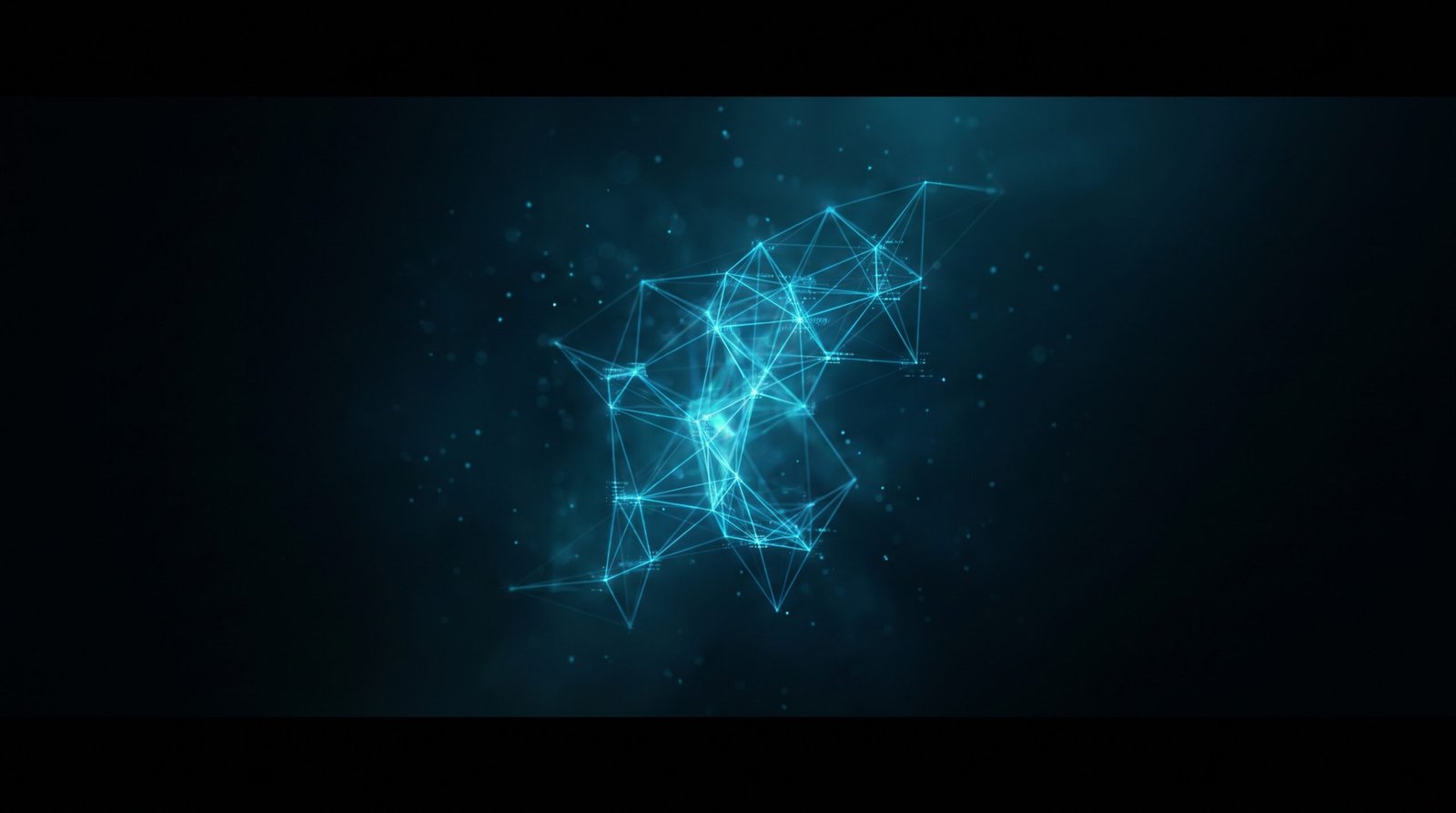 Dark cinematic editorial image for The Vendor Incident Playbook - abstract cyan and electric blue digital composition in deep black, hacker aesthetic, no text no logos